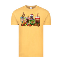 Vintage Mustard Christmas coffee cups with Pitbull Vintage Tee - RanaPortraitStore