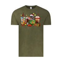 Vintage Olive Christmas coffee cups with Pitbull Vintage Tee - RanaPortraitStore