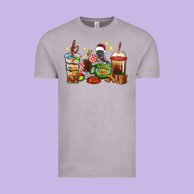 Vintage Tee Christmas coffee cups with Pitbull