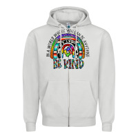 Dove Grey in a world where you can be anything be kind Zipper Hoodie - CowhideDigitalArt