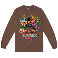 Chestnut summer vibes messy bun Long Sleeve Tee - Zillion Design Studio