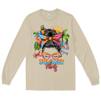 Mushroom summer vibes messy bun Long Sleeve Tee - Zillion Design Studio