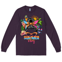 Plum summer vibes messy bun Long Sleeve Tee - Zillion Design Studio
