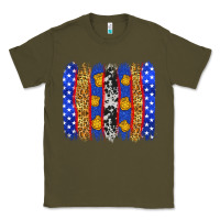 Army Green American police brushstrokes Classic Tee - Neo Western