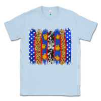 Dusty Blue American police brushstrokes Classic Tee - Neo Western
