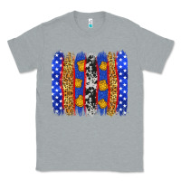 Heather Grey American police brushstrokes Classic Tee - Neo Western