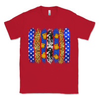 Red American police brushstrokes Classic Tee - Neo Western