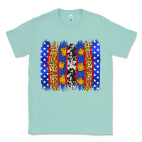 Seafoam American police brushstrokes Classic Tee - Neo Western