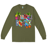 Army Green summer break Long Sleeve Tee - Zillion Design Studio