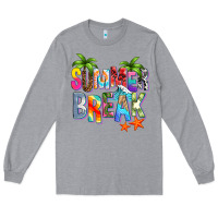 Heather Grey summer break Long Sleeve Tee - Zillion Design Studio