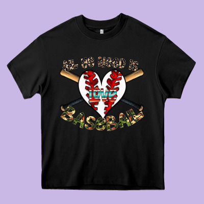 All You Need Is Love Baseball Heavy Core Tee Designed By Cowhidedigitalart