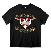Black all you need is love baseball Heavy Core Tee - CowhideDigitalArt