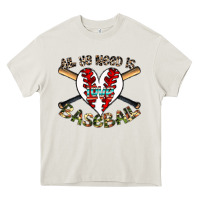 Cream all you need is love baseball Heavy Core Tee - CowhideDigitalArt