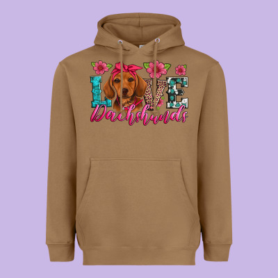 Love Dachshunds Heavyweight Hoodie Designed By Artiststas