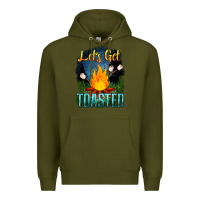 Army Green lets get toasted Premium Hoodie - NancyCooperArtShop