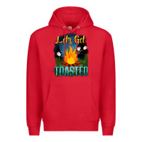 Red lets get toasted Premium Hoodie - NancyCooperArtShop
