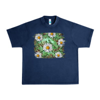 Navy Daisy leopard Urban Heavy Tee - RanaPortraitStore