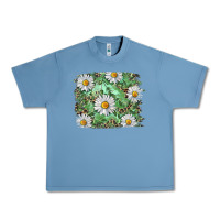 Pebble Blue Daisy leopard Urban Heavy Tee - RanaPortraitStore