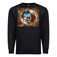 Black american football helmet and leopard Premium Sweatshirt - NancyCooperArtShop
