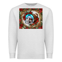 Oatmeal Heather american football helmet and leopard Premium Sweatshirt - NancyCooperArtShop