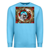 Ocean Blue american football helmet and leopard Premium Sweatshirt - NancyCooperArtShop
