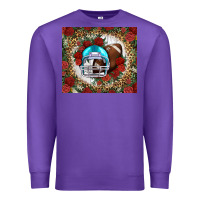 Purple american football helmet and leopard Premium Sweatshirt - NancyCooperArtShop
