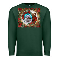 Sports Green american football helmet and leopard Premium Sweatshirt - NancyCooperArtShop