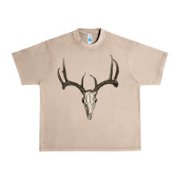 French Oak Deer Skull Urban Heavy Tee - RanaPortraitStore