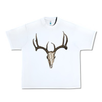 White Deer Skull Urban Heavy Tee - RanaPortraitStore
