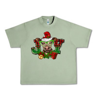 Oil Green christmas joy cow Urban Heavy Tee - BarkalooDesign