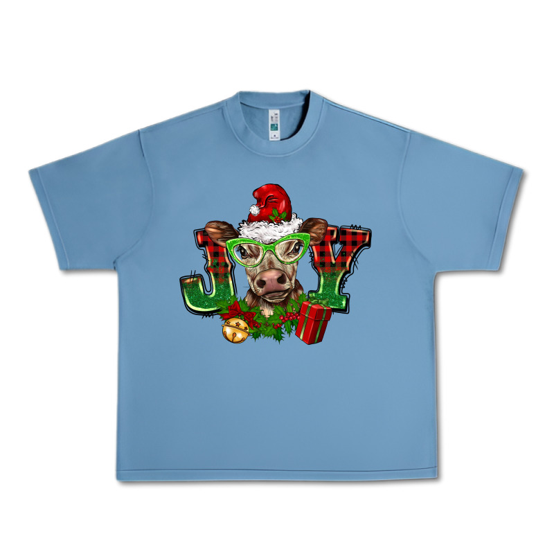Christmas Joy Cow Urban Heavy Tee by BarkalooDesign | Teevron