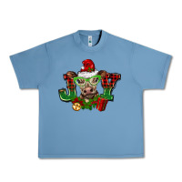 Pebble Blue christmas joy cow Urban Heavy Tee - BarkalooDesign