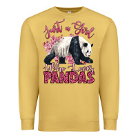 Antique Gold just a girl who loves pandas Premium Sweatshirt - LillyAllenDesigns
