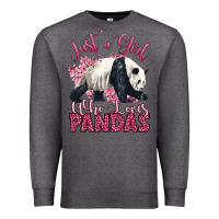 Charcoal Heather just a girl who loves pandas Premium Sweatshirt - LillyAllenDesigns