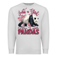 Dove Grey just a girl who loves pandas Premium Sweatshirt - LillyAllenDesigns