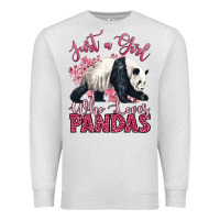 Oatmeal Heather just a girl who loves pandas Premium Sweatshirt - LillyAllenDesigns