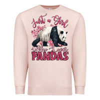 Pale Pink just a girl who loves pandas Premium Sweatshirt - LillyAllenDesigns