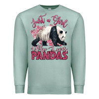 Seafoam just a girl who loves pandas Premium Sweatshirt - LillyAllenDesigns