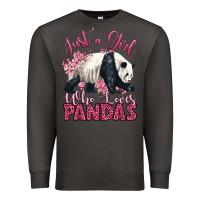 Smoke just a girl who loves pandas Premium Sweatshirt - LillyAllenDesigns
