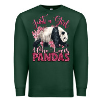 Sports Green just a girl who loves pandas Premium Sweatshirt - LillyAllenDesigns