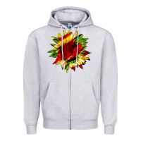 Heather Grey juneteenth sunflower Zipper Hoodie - HRA Design Shop