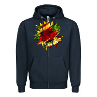 Navy juneteenth sunflower Zipper Hoodie - HRA Design Shop