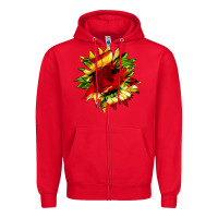 Red juneteenth sunflower Zipper Hoodie - HRA Design Shop