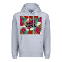 Heather Grey faith Premium Hoodie - NancyCooperArtShop