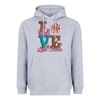 Heather Grey valentines day love like jesus Heavyweight Hoodie - AdoDesignShop