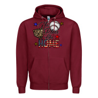 Burgundy no place like home Zipper Hoodie - CowhideDigitalArt