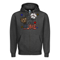Charcoal Heather no place like home Zipper Hoodie - CowhideDigitalArt