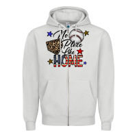 Dove Grey no place like home Zipper Hoodie - CowhideDigitalArt
