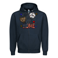 Navy no place like home Zipper Hoodie - CowhideDigitalArt