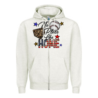Oatmeal Heather no place like home Zipper Hoodie - CowhideDigitalArt